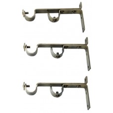 Ddrapes - 3  LONG Strong  Double SS Bracket for 2 25MM Curtain Rod (Both Eye-Let) (Custom Made)